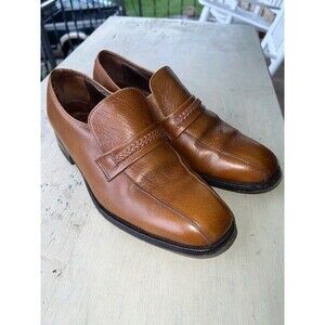 Vintage Florsheim Walnut Loafers Bike Toe 31285 Very Good Condition